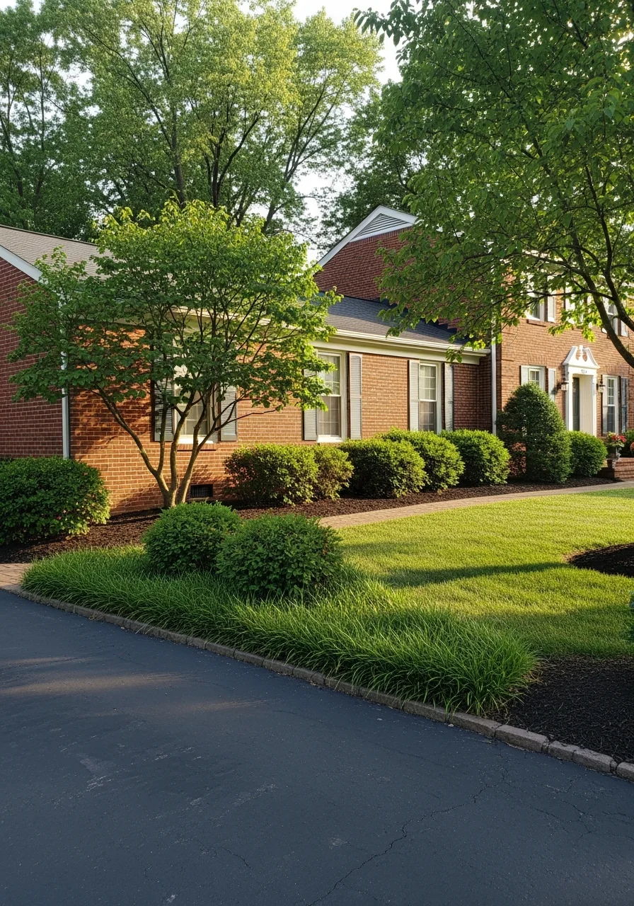 Jeffersontown residential driveway and home exterior showing well-maintained landscaping and established neighborhood setting.