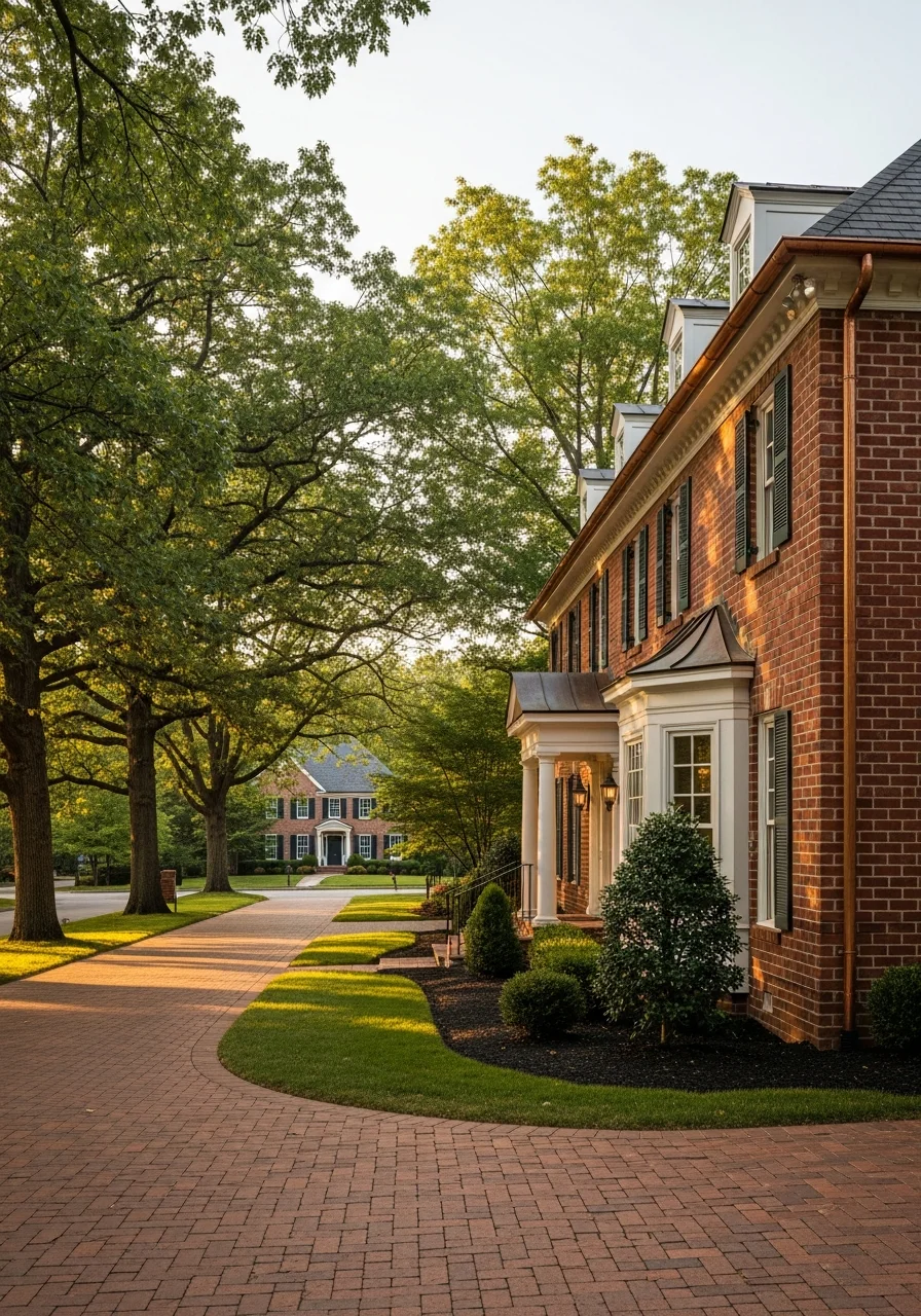 Prospect home exterior showing professional construction quality, manicured grounds, and upscale residential character.